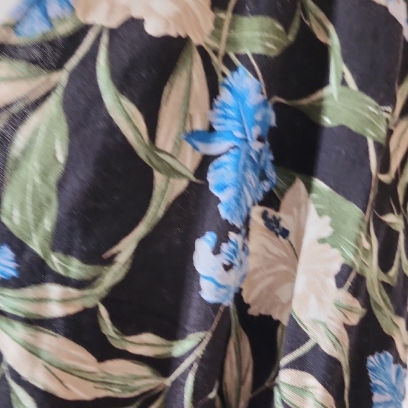 Kensie Black Floral Jumpsuit with Blue and White Accents - Picture 7 of 7
